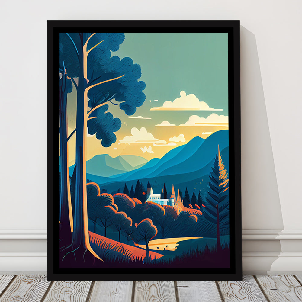 Tennessee Retro Art Print, Tennessee City Wall Art, Floating Framed Canvas Print, Framed Picture, Painting Canvas