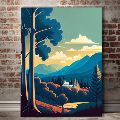 Tennessee Retro Art Print, Tennessee City Wall Art, Canvas Print, Painting Canvas, Living Room Decor