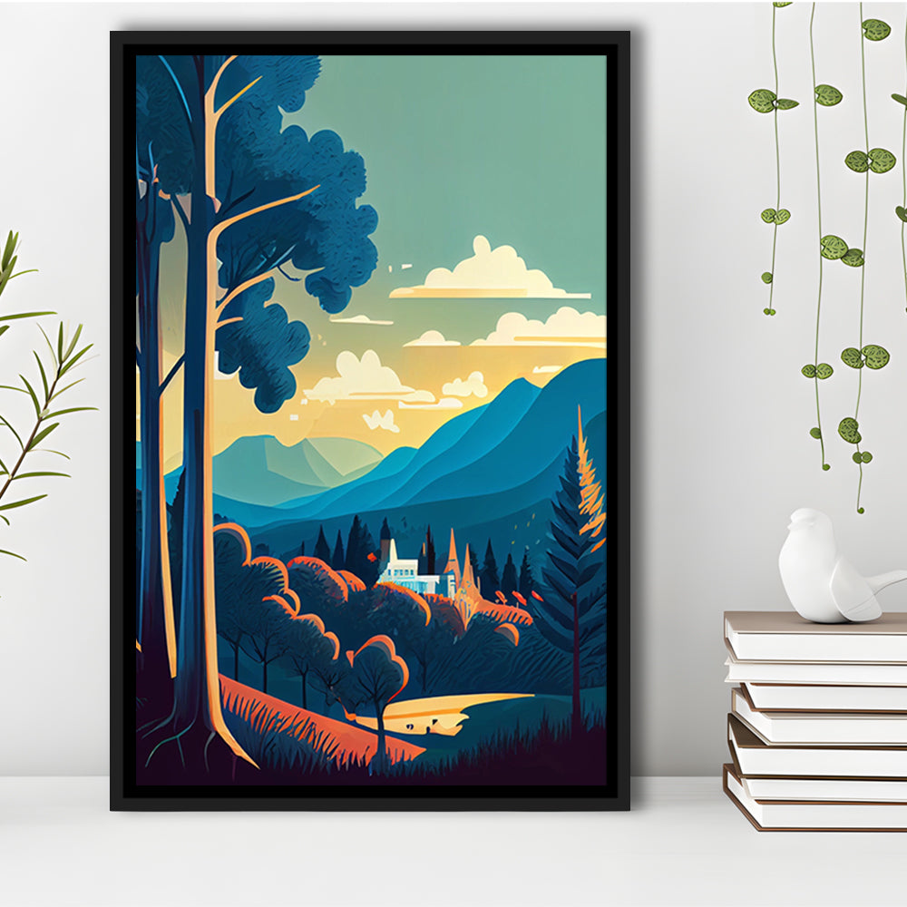 Tennessee Retro Art Print, Tennessee City Wall Art, Floating Framed Canvas Print, Framed Picture, Painting Canvas