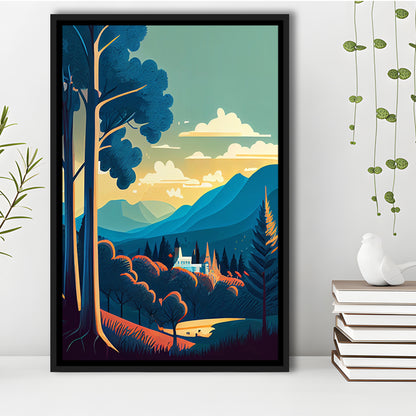 Tennessee Retro Art Print, Tennessee City Wall Art, Floating Framed Canvas Print, Framed Picture, Painting Canvas