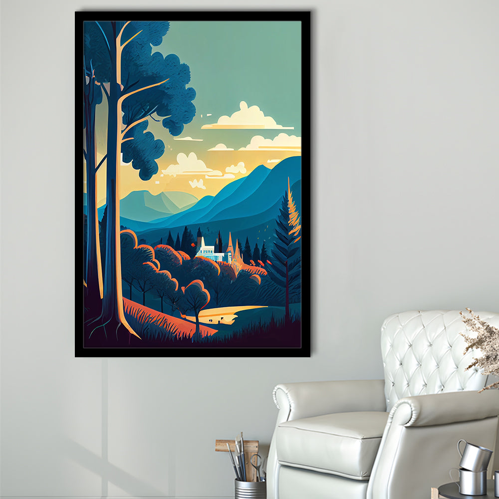 Tennessee Retro Art Print, Tennessee City Wall Art, Framed Art Print, Picture Framed, Painting Art
