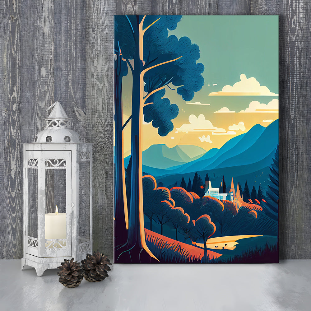 Tennessee Retro Art Print, Tennessee City Wall Art, Canvas Print, Painting Canvas, Living Room Decor