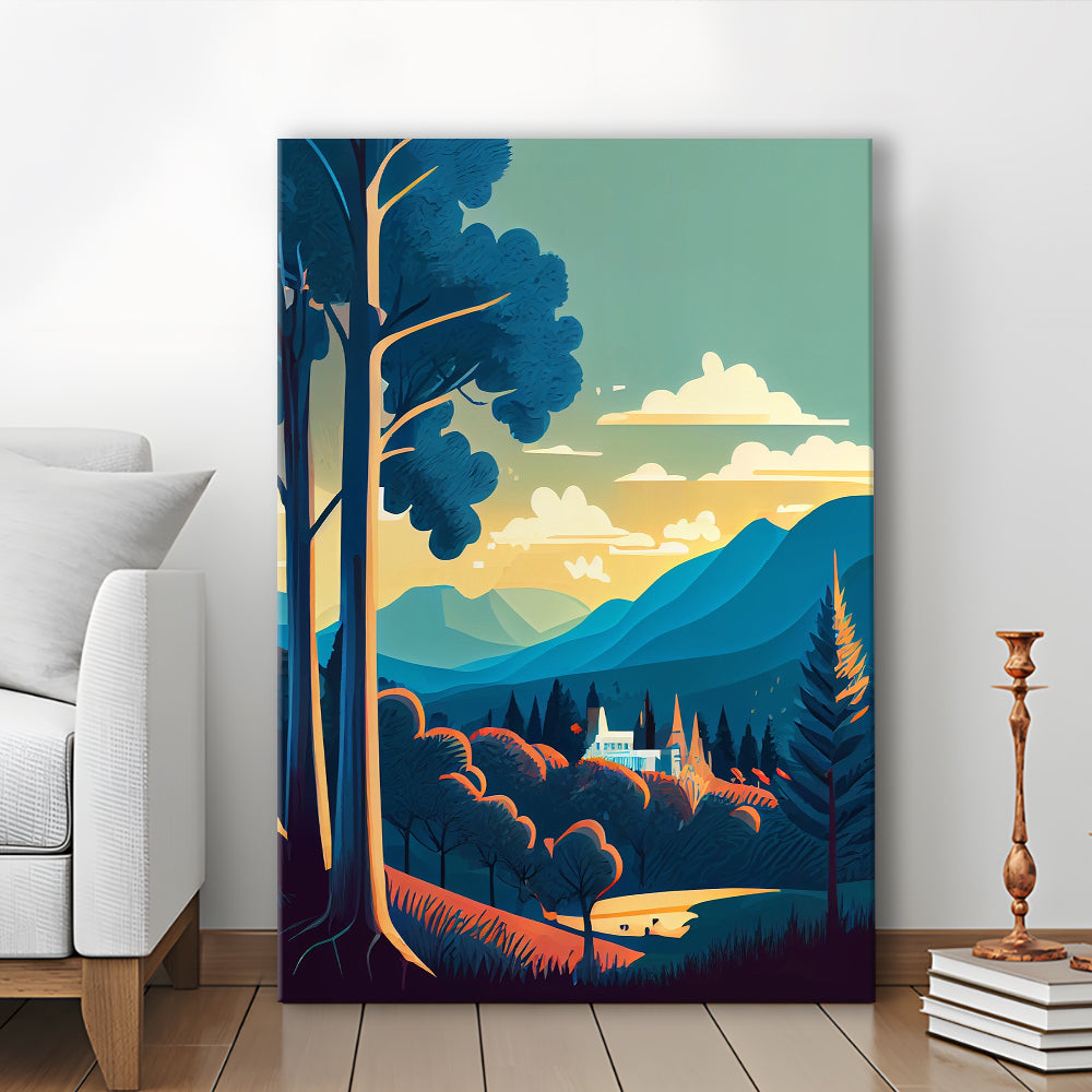 Tennessee Retro Art Print, Tennessee City Wall Art, Canvas Print, Painting Canvas, Living Room Decor