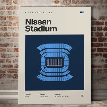 Tennessee Titans Stadium Print, Nissan Stadium Print, Fan Gifts, Sport Art, Canvas Print Wall Art