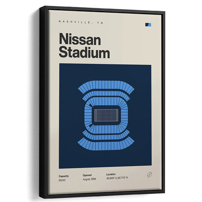 Tennessee Titans Stadium Print, Nissan Stadium Print, Man Cave Gift, Floating Framed Canvas Print Wall Art