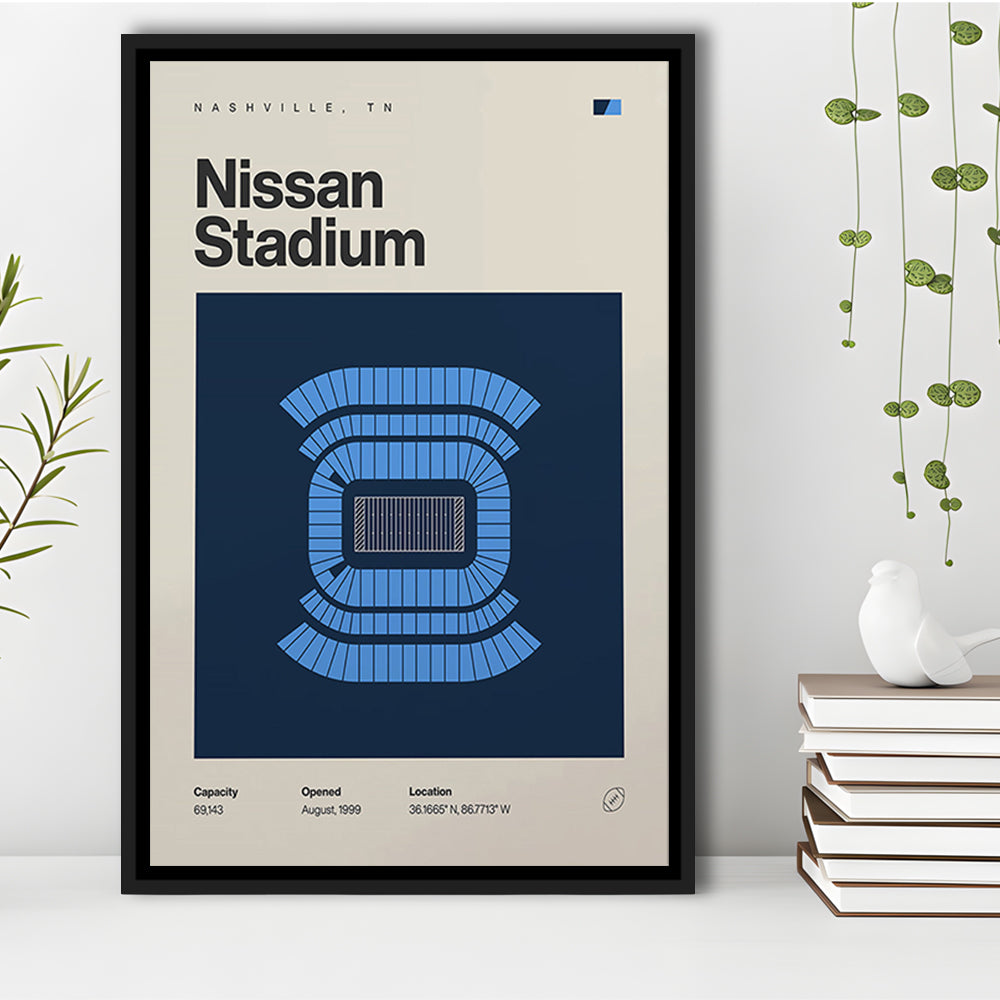 Tennessee Titans Stadium Print, Nissan Stadium Print, Man Cave Gift, Floating Framed Canvas Print Wall Art