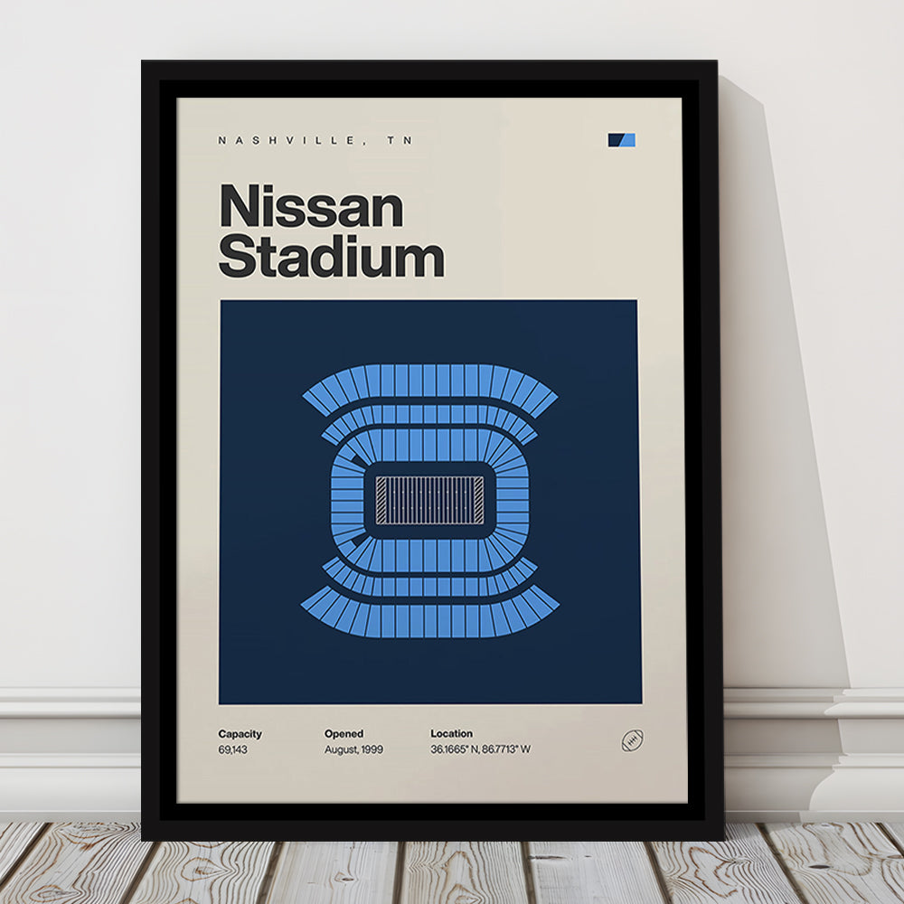 Tennessee Titans Stadium Print, Nissan Stadium Print, Man Cave Gift, Floating Framed Canvas Print Wall Art