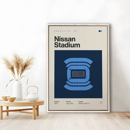 Tennessee Titans Stadium Print, Nissan Stadium Print, Man Cave Gift, Floating Framed Canvas Print Wall Art