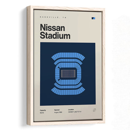 Tennessee Titans Stadium Print, Nissan Stadium Print, Man Cave Gift, Floating Framed Canvas Print Wall Art