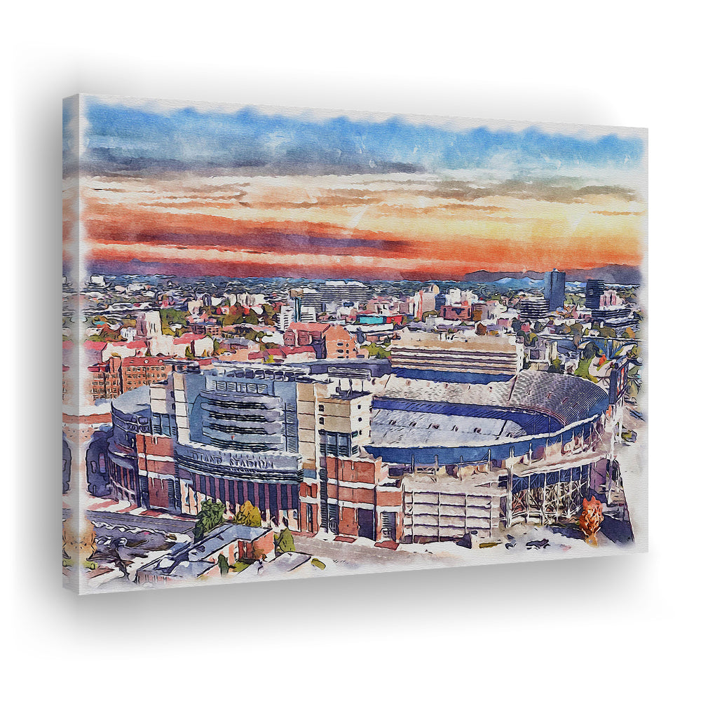 Tennessee Volunteers, Neyland Painting Stadium Watercolor, Football, Sport Art, Gifts for him, Canvas Print Wall Art