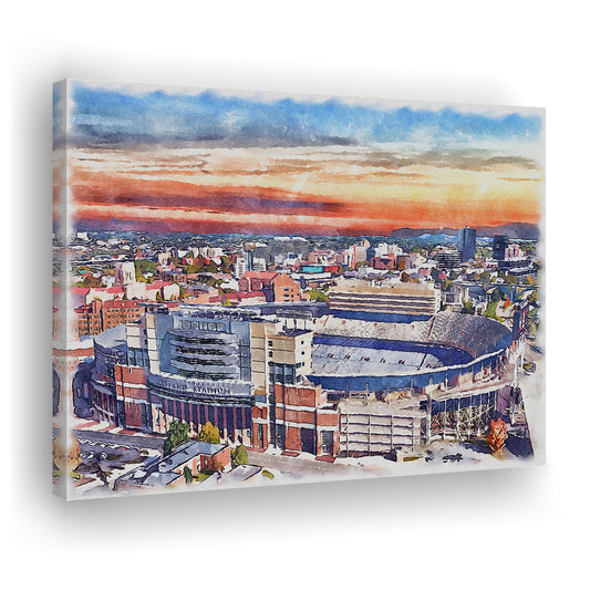 Tennessee Volunteers, Neyland Painting Stadium Watercolor, Football, Sport Art, Gifts for him, Canvas Print Wall Art