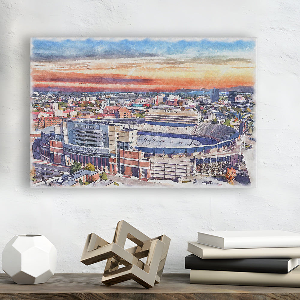Tennessee Volunteers, Neyland Painting Stadium Watercolor, Football, Sport Art, Gifts for him, Canvas Print Wall Art