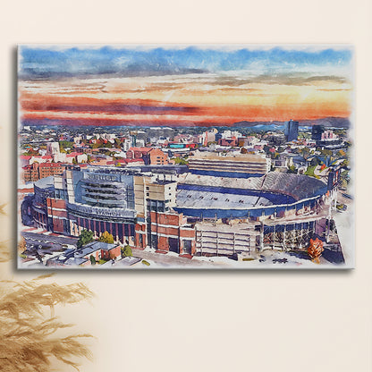 Tennessee Volunteers, Neyland Painting Stadium Watercolor, Football, Sport Art, Gifts for him, Canvas Print Wall Art