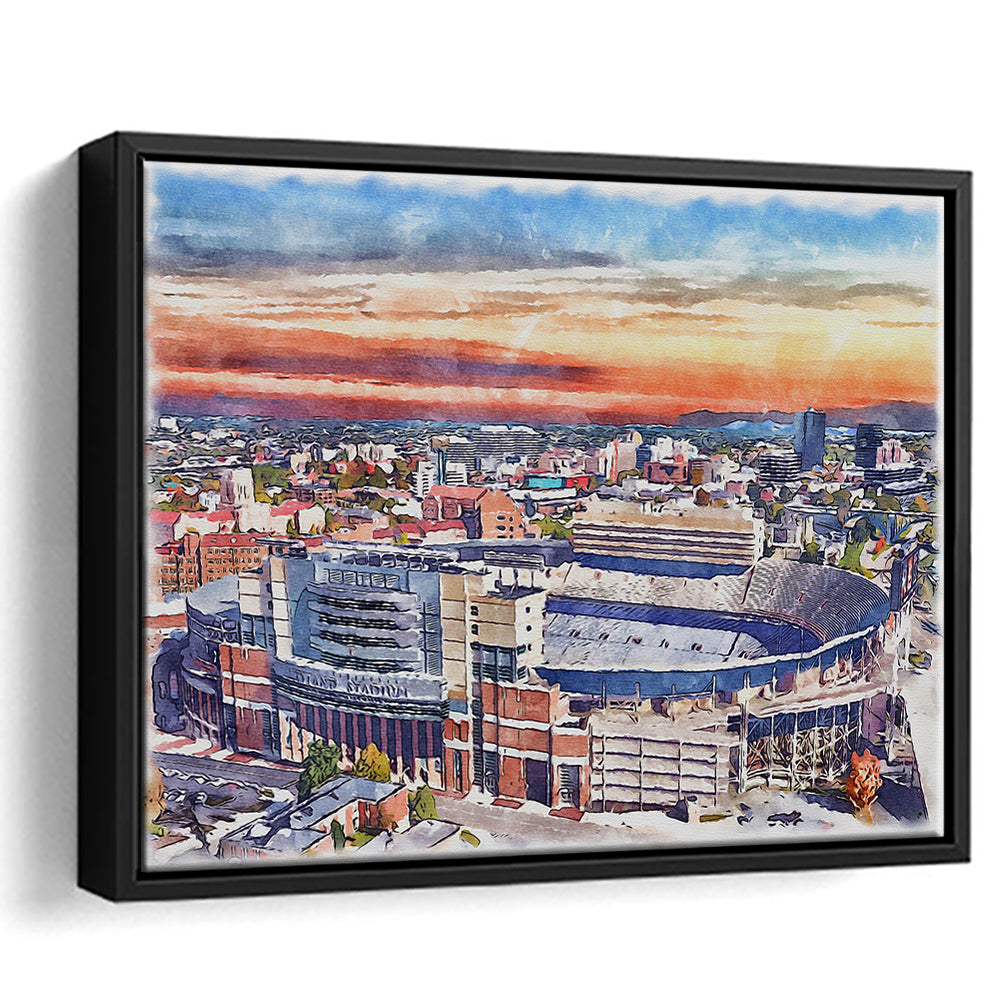 Tennessee Volunteers, Neyland Painting Stadium Watercolor, Football, Sport Gift Art, Framed Canvas Print Wall Art