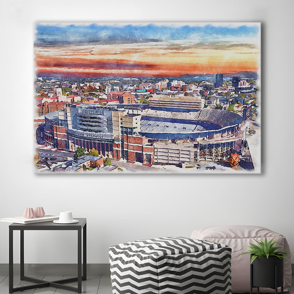 Tennessee Volunteers, Neyland Painting Stadium Watercolor, Football, Sport Art, Gifts for him, Canvas Print Wall Art