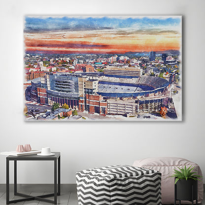 Tennessee Volunteers, Neyland Painting Stadium Watercolor, Football, Sport Art, Gifts for him, Canvas Print Wall Art