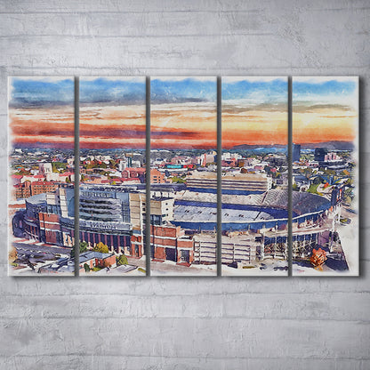Tennessee Volunteers, Neyland Painting Stadium Watercolor, Football, Sport Art, Extra Large Canvas Print Wall Art