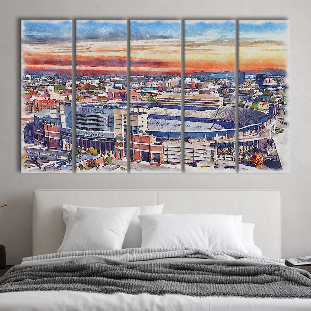 Tennessee Volunteers, Neyland Painting Stadium Watercolor, Football, Sport Art, Extra Large Canvas Print Wall Art