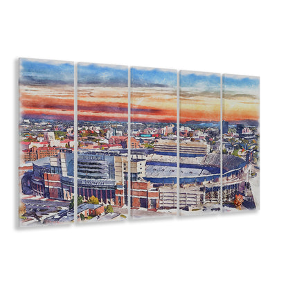 Tennessee Volunteers, Neyland Painting Stadium Watercolor, Football, Sport Art, Extra Large Canvas Print Wall Art
