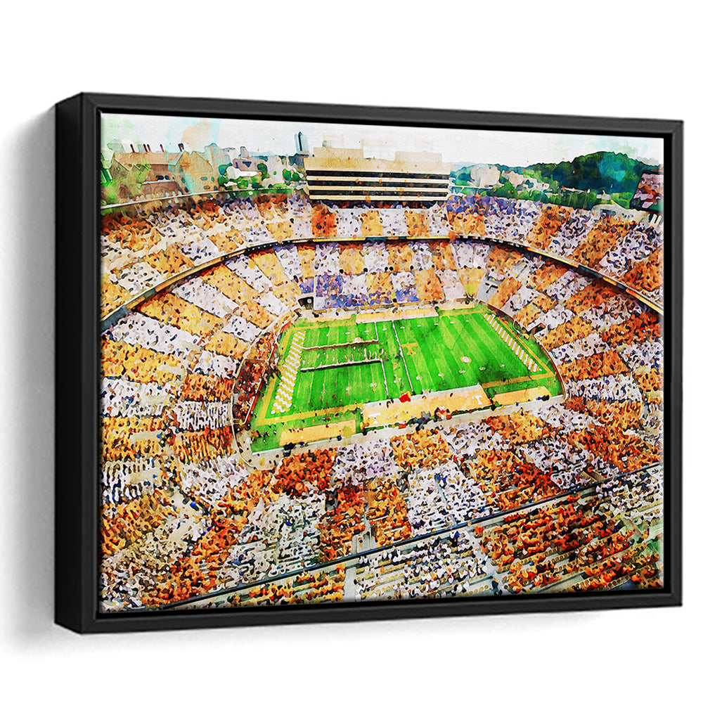 Tennessee Volunteers Neyland Stadium American Sport, Framed Canvas Print, Floating Framed Canvas Print Wall Art