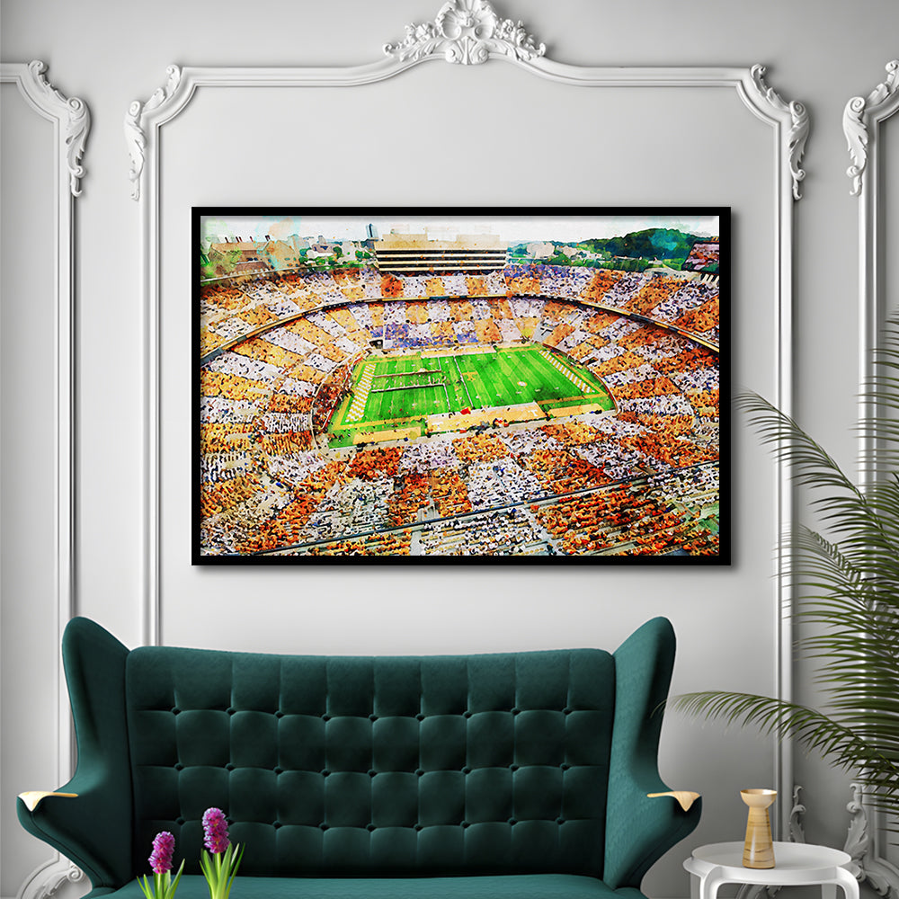 Tennessee Volunteers Neyland Stadium American Sport, Framed  Print, Framed Art Print Wall Decor, Framed Picture