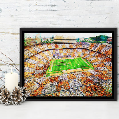 Tennessee Volunteers Neyland Stadium American Sport, Framed Canvas Print, Floating Framed Canvas Print Wall Art