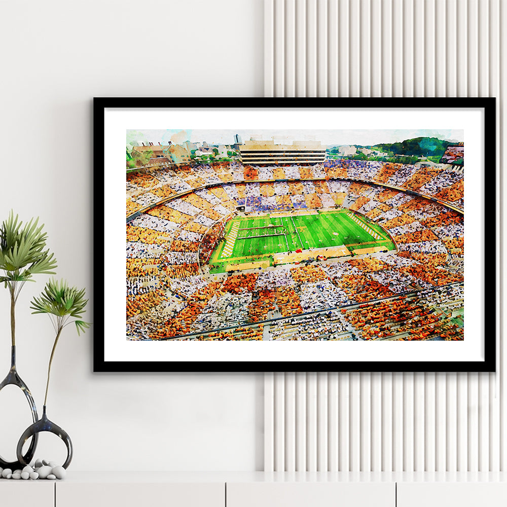 Tennessee Volunteers Neyland Stadium American Sport, Framed  Print, Framed Art Print White Border Wall Decor