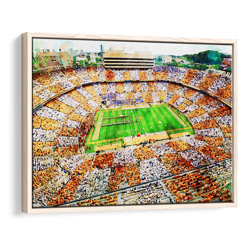 Tennessee Volunteers Neyland Stadium American Sport, Framed Canvas Print, Floating Framed Canvas Print Wall Art