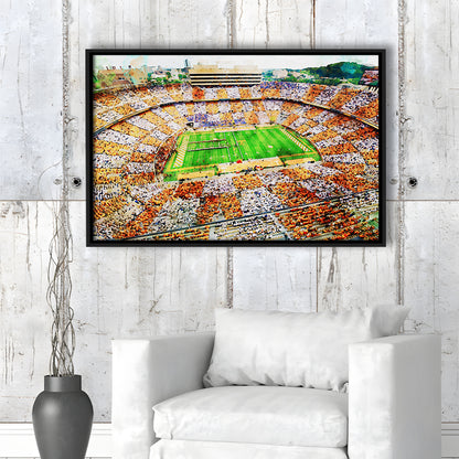 Tennessee Volunteers Neyland Stadium American Sport, Framed Canvas Print, Floating Framed Canvas Print Wall Art