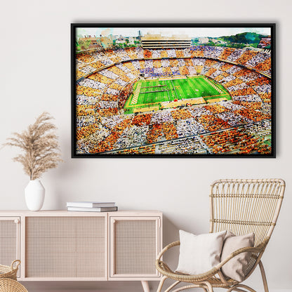 Tennessee Volunteers Neyland Stadium American Sport, Framed Canvas Print, Floating Framed Canvas Print Wall Art