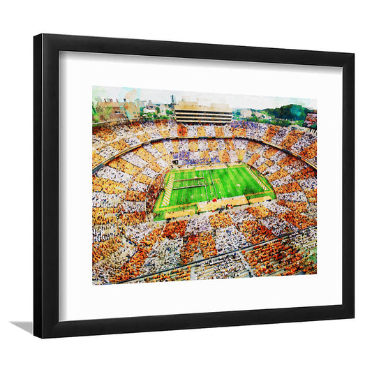Tennessee Volunteers Neyland Stadium American Sport, Framed  Print, Framed Art Print White Border Wall Decor