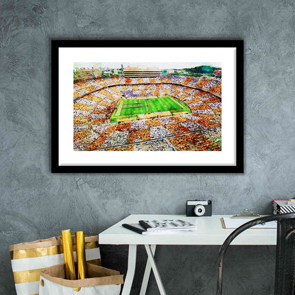 Tennessee Volunteers Neyland Stadium American Sport, Framed  Print, Framed Art Print White Border Wall Decor