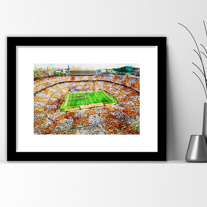 Tennessee Volunteers Neyland Stadium American Sport, Framed  Print, Framed Art Print White Border Wall Decor