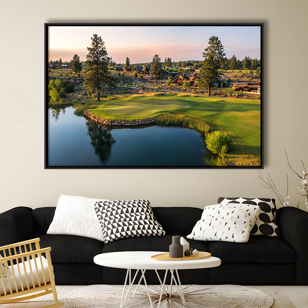 Tetherow Golf Club, Hole 13 Fine Art, Floating Framed Canvas Print Wall Art