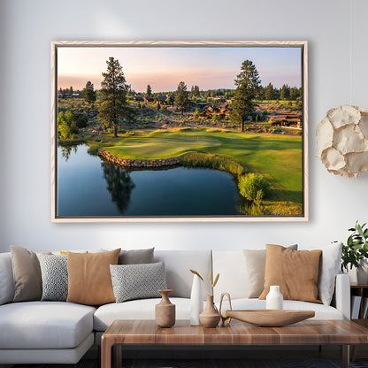 Tetherow Golf Club, Hole 13 Fine Art, Floating Framed Canvas Print Wall Art