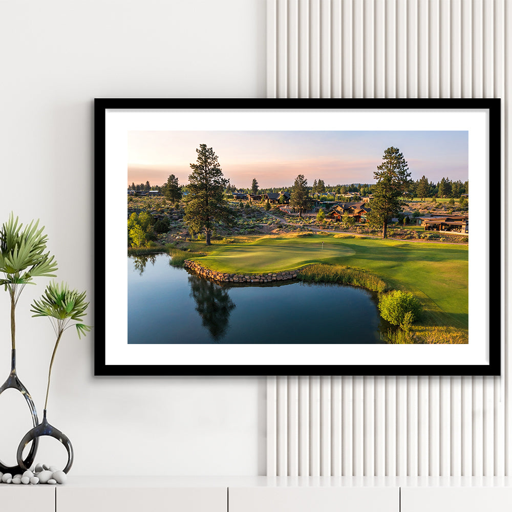 Tetherow Golf Club, Hole 13 Fine Art, Goft Art Print, Framed Art Print White Border Wall Decor