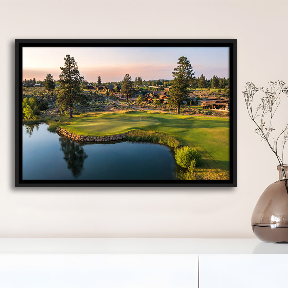 Tetherow Golf Club, Hole 13 Fine Art, Floating Framed Canvas Print Wall Art