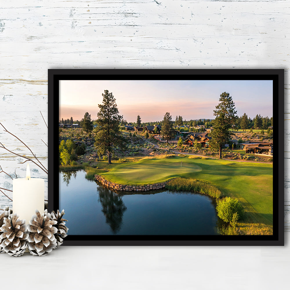 Tetherow Golf Club, Hole 13 Fine Art, Floating Framed Canvas Print Wall Art