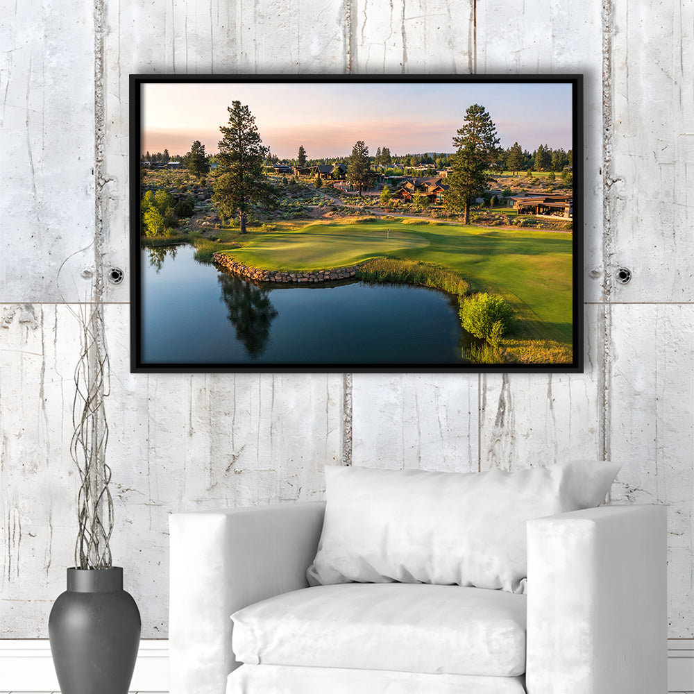 Tetherow Golf Club, Hole 13 Fine Art, Floating Framed Canvas Print Wall Art
