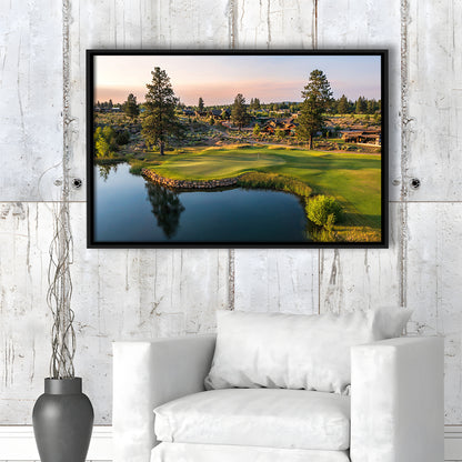 Tetherow Golf Club, Hole 13 Fine Art, Floating Framed Canvas Print Wall Art