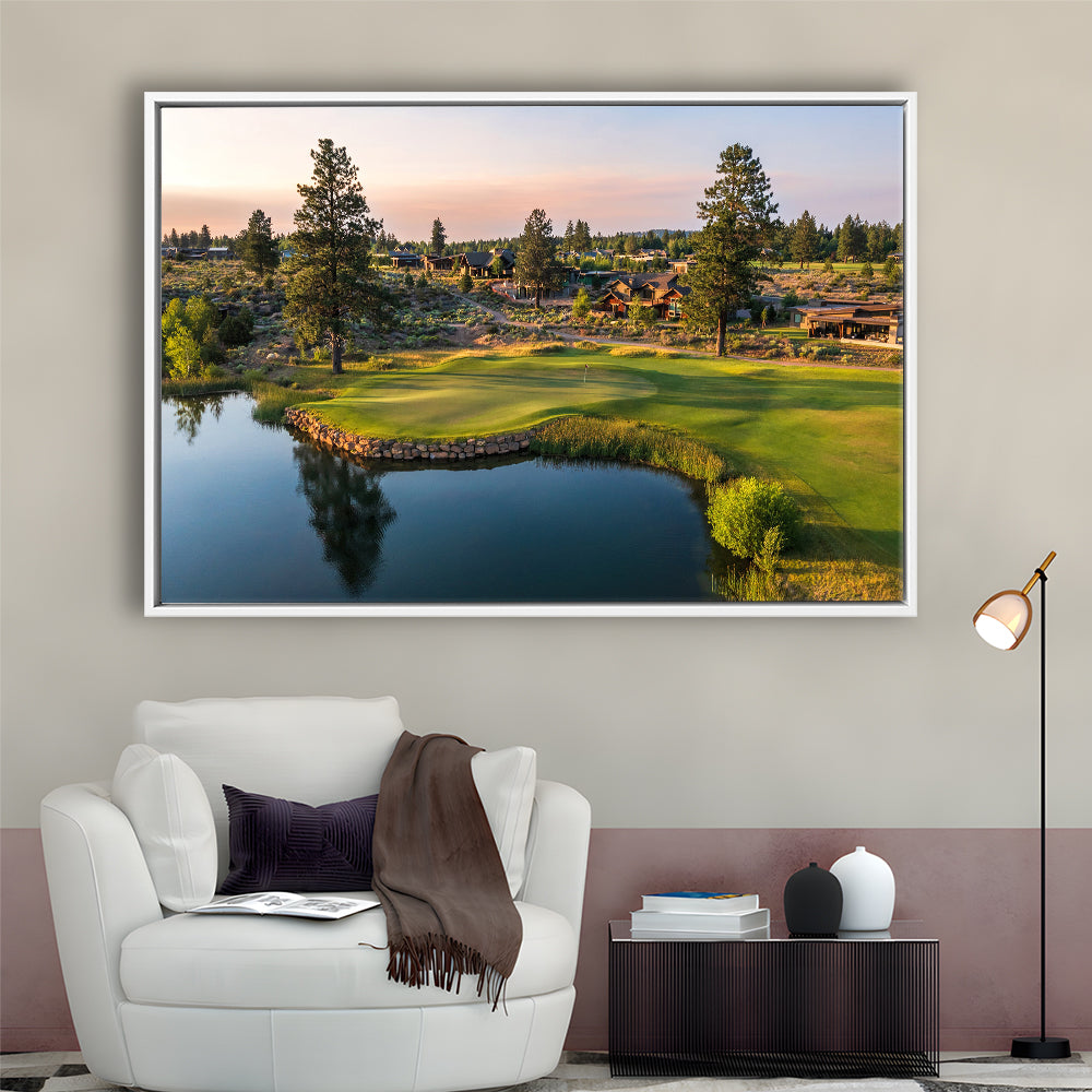 Tetherow Golf Club, Hole 13 Fine Art, Floating Framed Canvas Print Wall Art