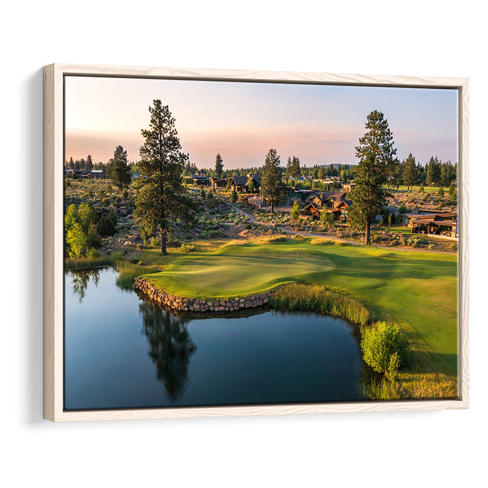 Tetherow Golf Club, Hole 13 Fine Art, Floating Framed Canvas Print Wall Art
