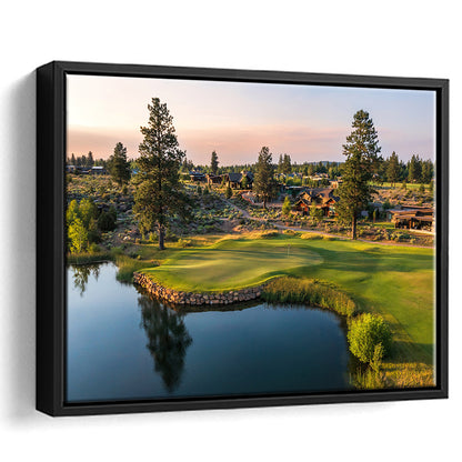 Tetherow Golf Club, Hole 13 Fine Art, Floating Framed Canvas Print Wall Art