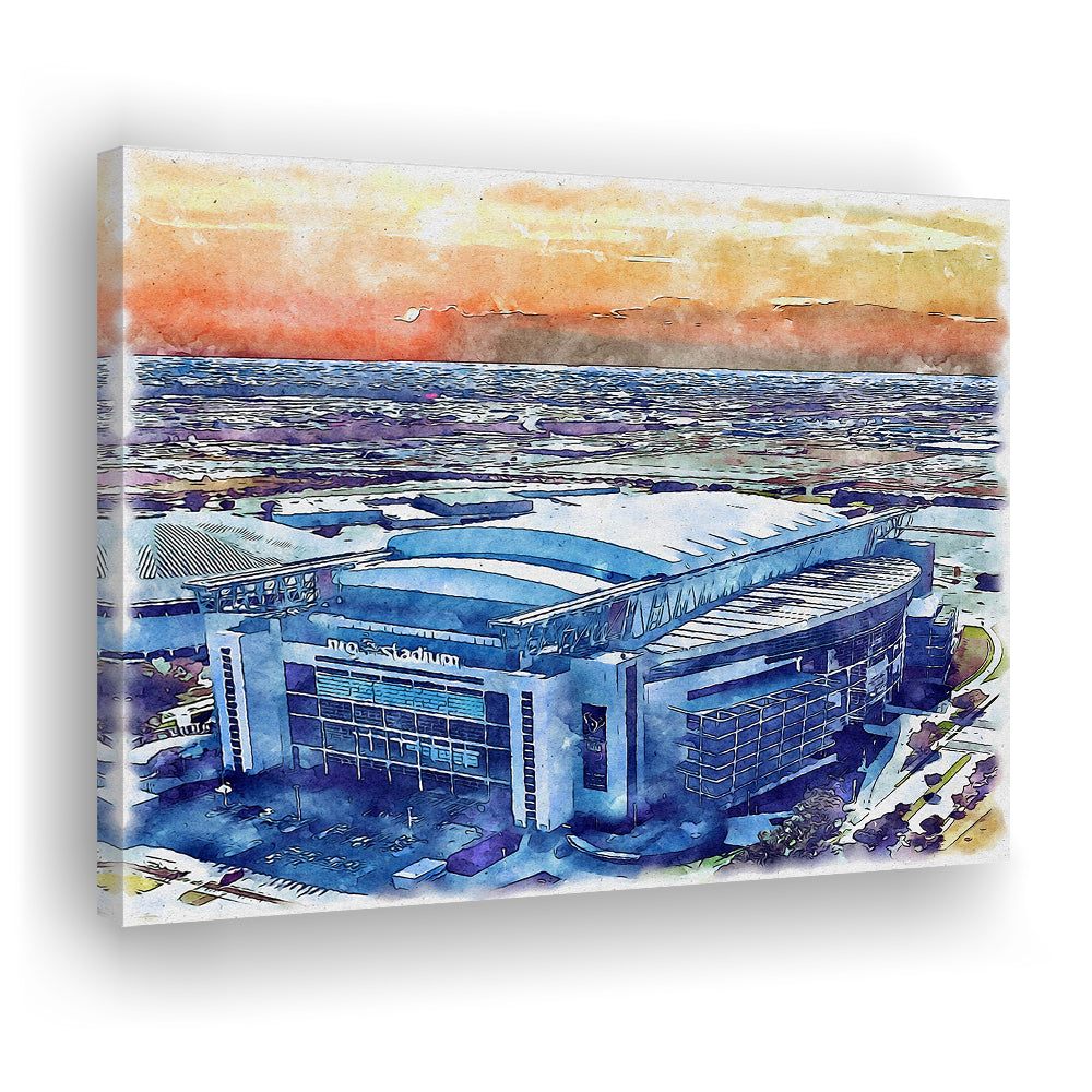 Texans Football Stadium, NRG Painting Stadium Watercolor, Sport Art, Gifts for him, Canvas Print Wall Art