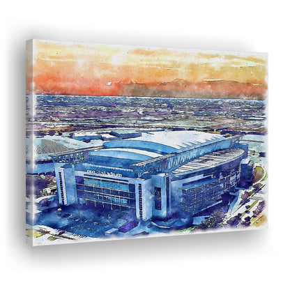 Texans Football Stadium, NRG Painting Stadium Watercolor, Sport Art, Gifts for him, Canvas Print Wall Art