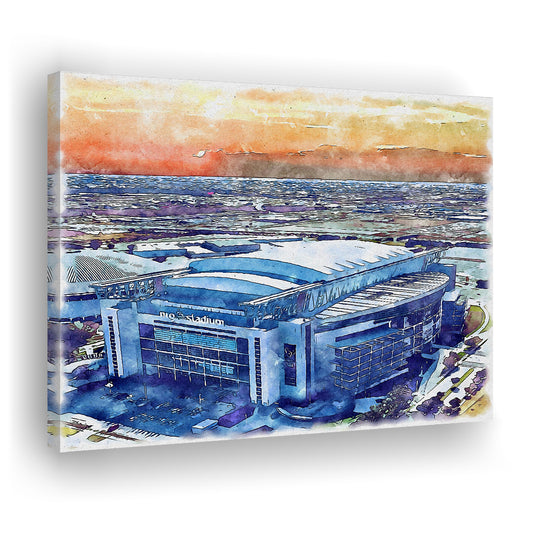 Texans Football Stadium, NRG Painting Stadium Watercolor, Sport Art, Gifts for him, Canvas Print Wall Art
