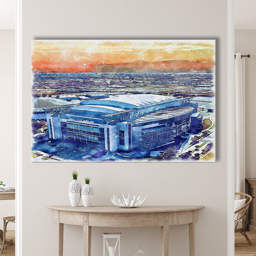 Texans Football Stadium, NRG Painting Stadium Watercolor, Sport Art, Gifts for him, Canvas Print Wall Art