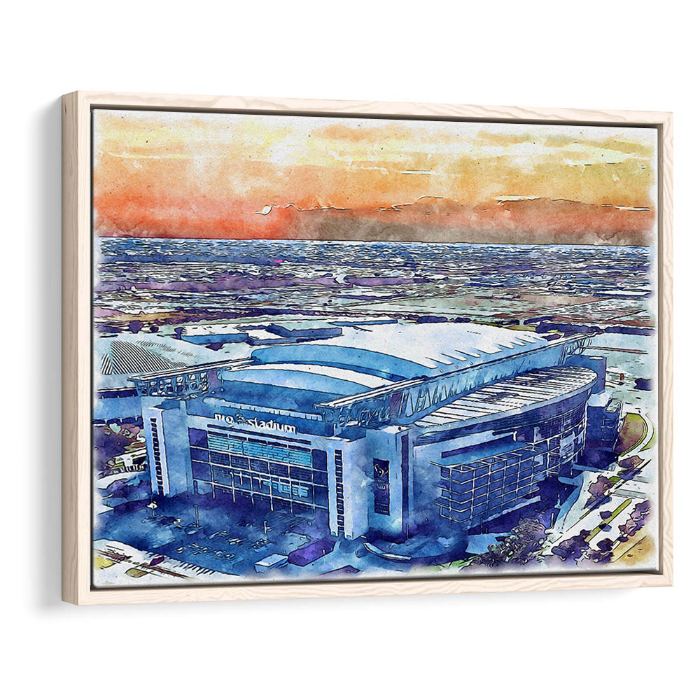 Texans Football Stadium, NRG Painting Stadium Watercolor, Sport Gift Art, Framed Canvas Print Wall Art
