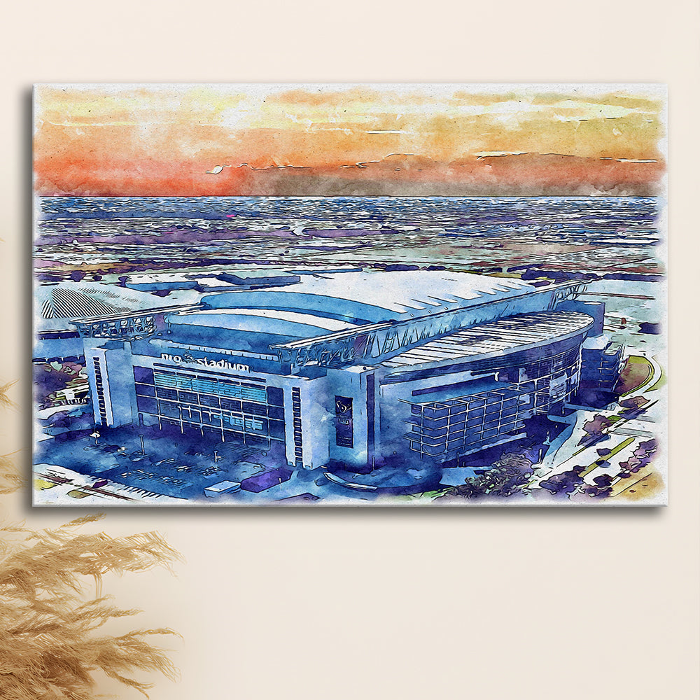 Texans Football Stadium, NRG Painting Stadium Watercolor, Sport Art, Gifts for him, Canvas Print Wall Art
