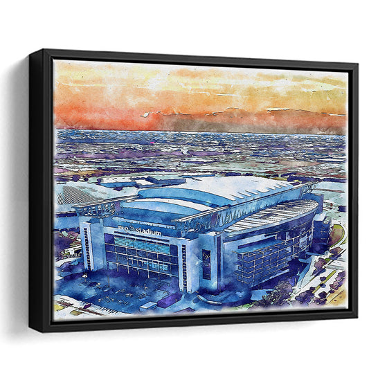Texans Football Stadium, NRG Painting Stadium Watercolor, Sport Gift Art, Framed Canvas Print Wall Art